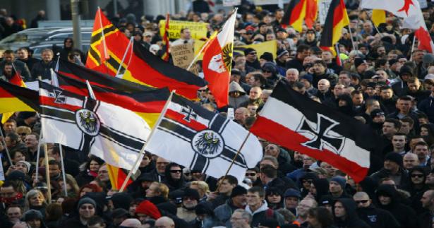 Far-right demonstration in Cologne, Germany. 