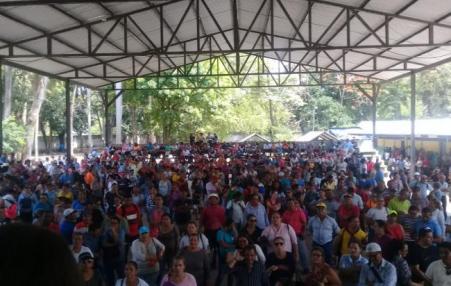 Meeting of the Platform in Defense of Health and Education in Cortes, Honduras. 