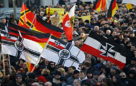 Far-right demonstration in Cologne, Germany. 