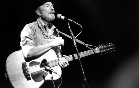 Pete Seeger with guitar