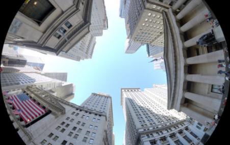 Wall Street through a fish-eye lens.