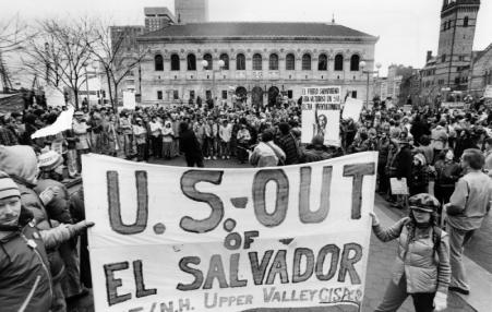 demonstration in solidarity with El Salvador