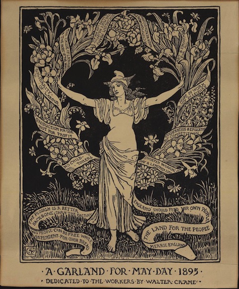 “A Garland for May Day 1895″ (1895), Walter Crane, original relief print