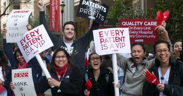 New York City nurses threatened to strike against the Hospital Alliance ...