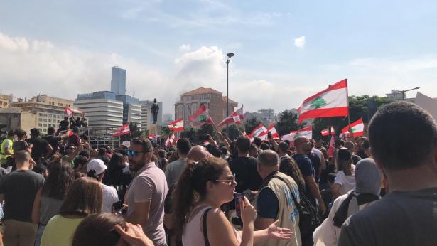 Protesters in Beirut, Lebanon