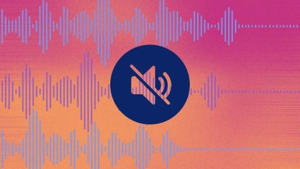 AI  generated image of a sound icon with a stop slash