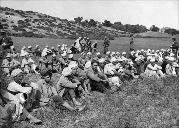 Algerians arrested in 1956 during the war of independence from France. 