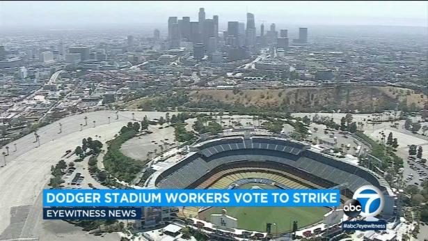 Employees at Dodger Stadium threaten to strike days before MLB All