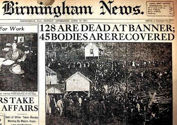 Newspaper headline: 128 killed in Banner Mine