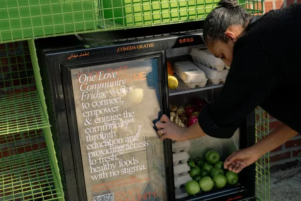 A One Love Community Fridge in action
