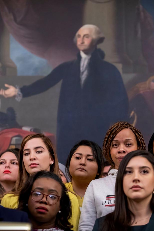 “Dreamers” attend a news conference at US Capitol.