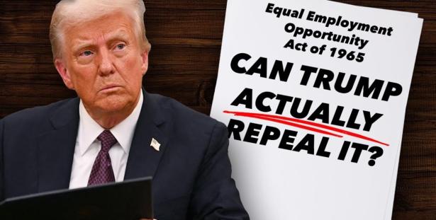 Headshot of President Trump and the headline Can Trump Actually Repeal It?