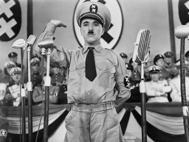 Charlie Chaplin impersonating Adolf Hitler