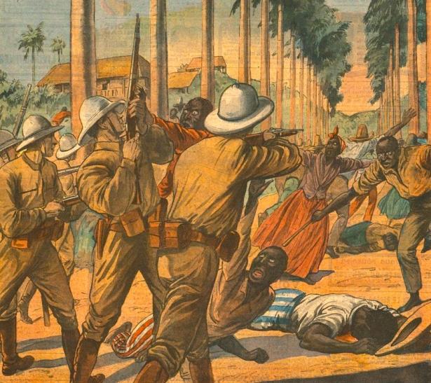 U.S. Marines firing on unarmed Haitian demonstrators