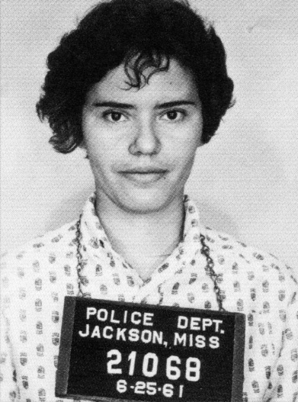 Police mugshot of civil rights activist Mary Hamilton