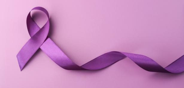 pink ribbon on a pick background