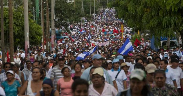 Nicaraguans Protest Social Security Cuts.