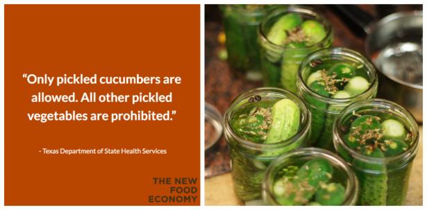 The Department of State Health Services in Texas limits the definition of “pickle” to cucumbers only, much to the chagrin of small farmers like Anita Patton-McHaney and James McHaney