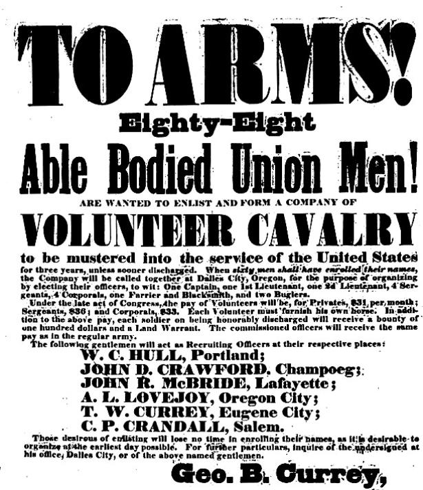 Civil War enlistment poster headlined "To Arms!"