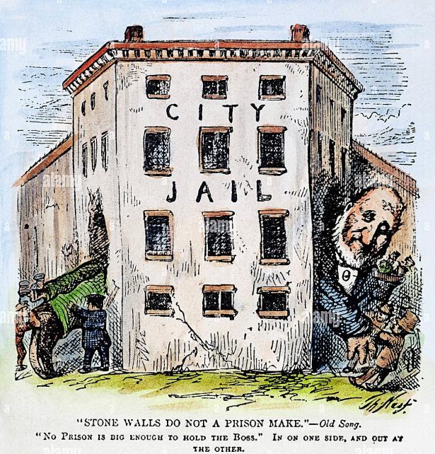 Thomas Nast cartoon of William Tweed, a difficult prisoner