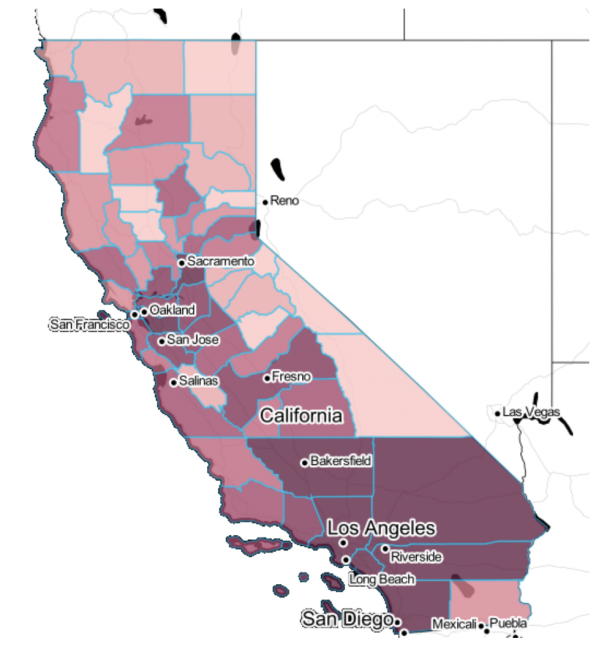 map of CA showing evictions