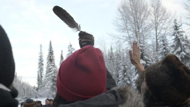 demonstrator's cap with feather