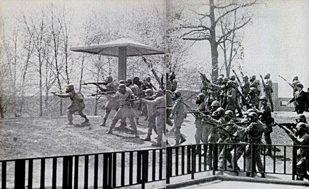Ohio National Guard troops firing at student protesters