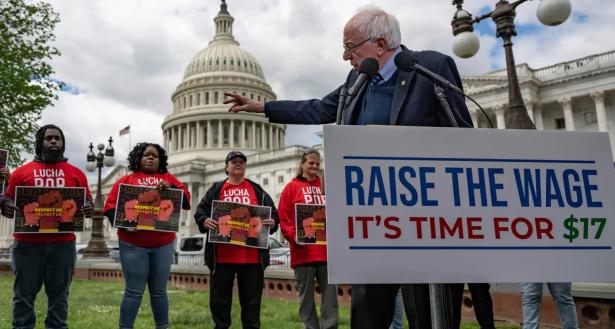 Recent demonstration outside the U.S. Capitol for an increased minimum wage