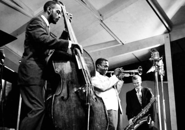 Musicians on the first night of the first Newport Jazz Festival