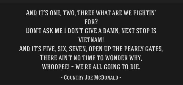 Lyrics to the first verse of Next Stop, Vietnam 