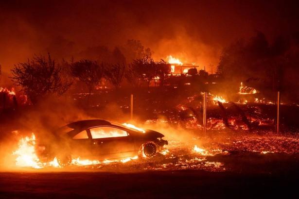 Burnt car in California's deadliest wildfire.