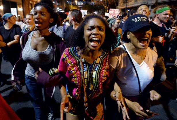 Black women protesting