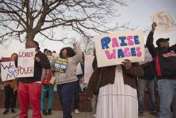 Rally to raise wages