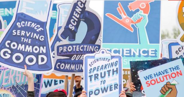 signs from the March for Science
