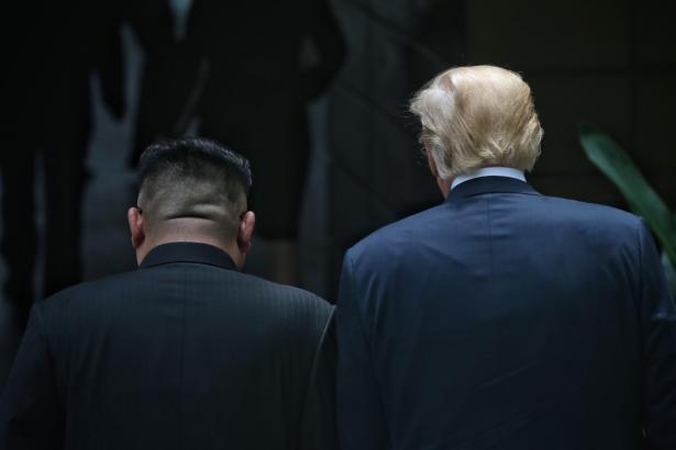 back of heads from Korea summit