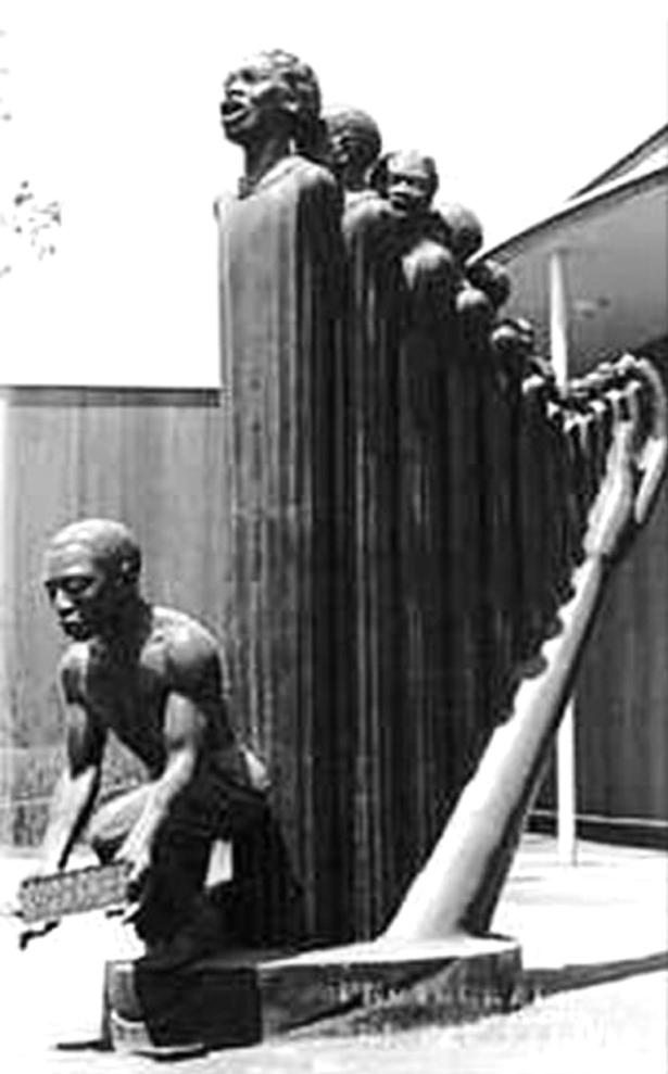 Photo of statue entitled Lift Every Voice and Sing