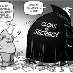 Cartoon showing the evils of official secrecy