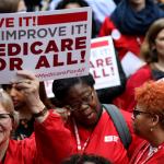 Rally with sign:  Medicare for All