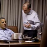 President Barack Obama talks with Ben Rhodes, Deputy National Security Advisor.