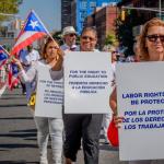 Puerto Ricans participate in a silent protest in New York. 