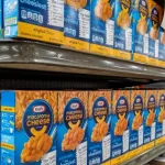 Kraft Heinz macaroni and cheese boxes in US grocery store