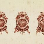 Image of three of the printed stamps that were required by the Stamp Act