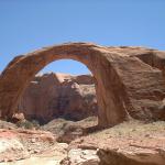 A natural stone arch in Utah known as Rainbown Arch