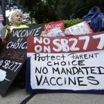 An anti-vaccine protest in Sacramento, CA in 2015. 