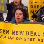 Sunrise Movement activists protesting for a Green New Deal. 