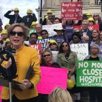 Mayor Jill Holland of McKenzie, Tenn., at a rally against hospital closures. 