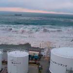 Tsunami approaching Fukushima Daiichi nuclear power plant