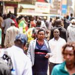 crowd scene in Africa