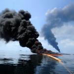 "controlled burn" of oil spill