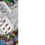 Illustration of workers getting crushed by a falling white house